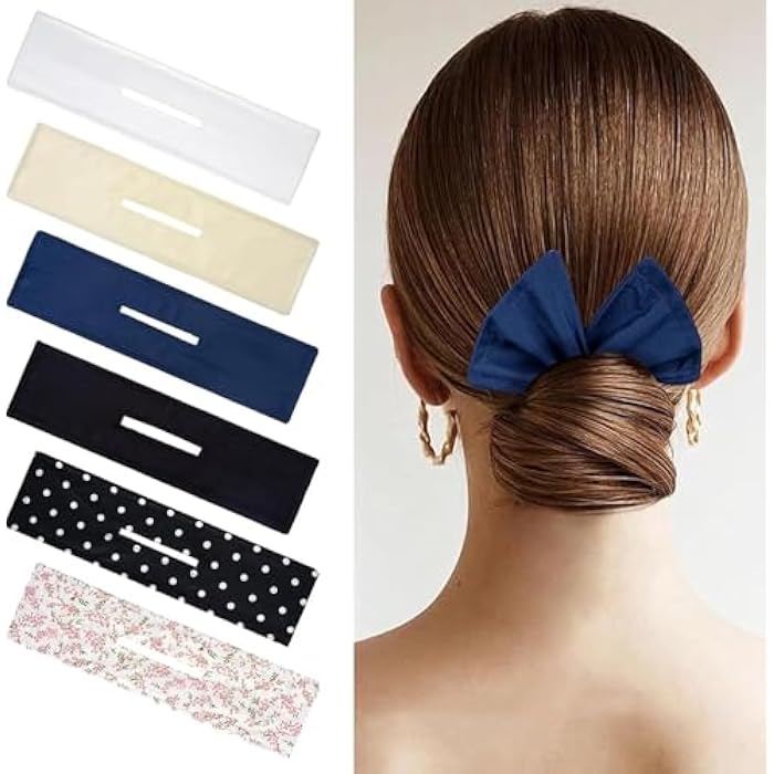 fashion mania 6 Pcs Reusable Hair Bun Rollers,Hairband for Skilful Quick Make Hair Styleing - Image 1